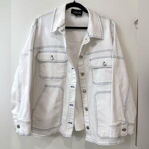 By.DYLN Cooper White Jean Jacket & Skirt Set
